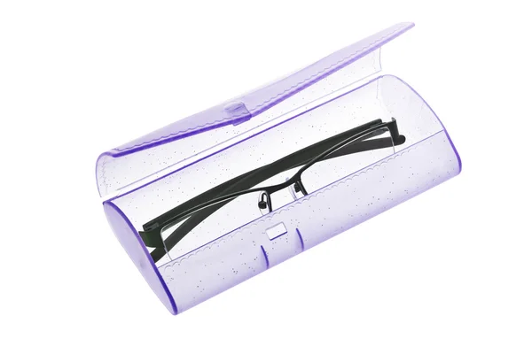 Spectacles in clear plastic case — Stock Photo, Image
