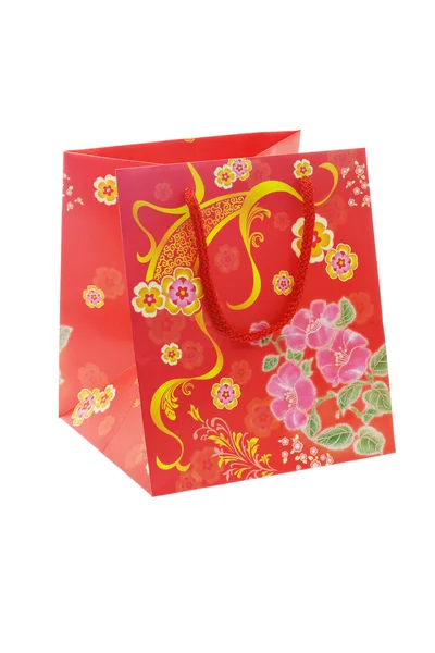 中国花卉图案礼品袋 — 图库照片