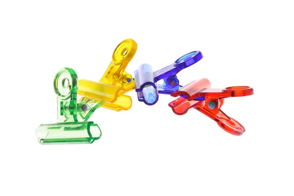 Trombones en plastique coloré — Photo