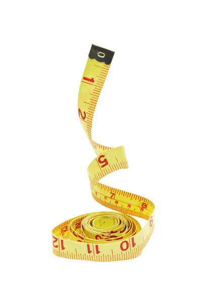 Measuring tape suspended in the air — Stock Photo, Image