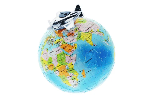 Aviones de juguete miniatura en globo —  Fotos de Stock