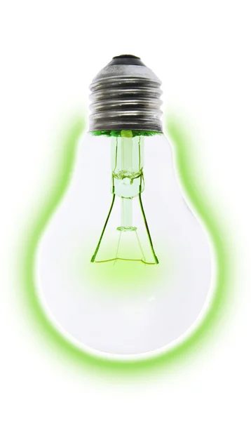 "Verde "lâmpada incandescente ecológica amigável — Fotografia de Stock