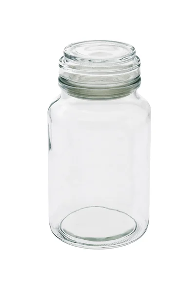 Vasetto di vetro vuoto con coperchio — Foto Stock