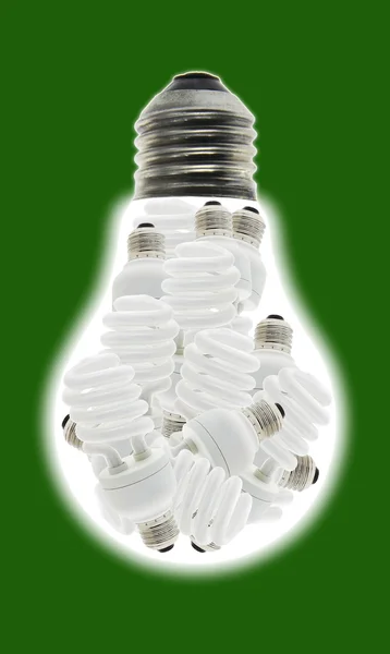 Energy saving light bulbs consume less power — Stock Photo, Image
