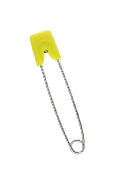 Safety pin in yellow — Stock Photo, Image