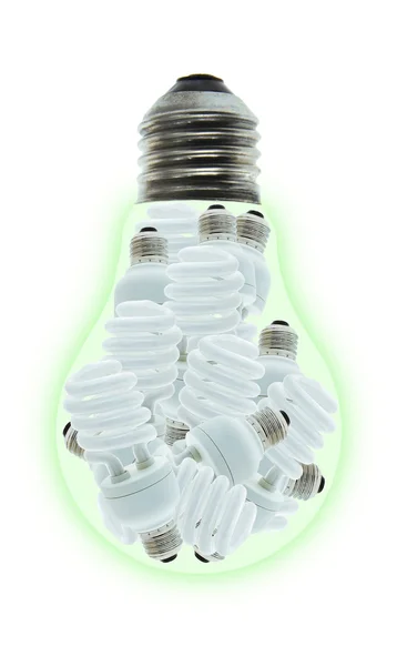 Energisparande glödlampor förbrukar mindre ström — Stockfoto