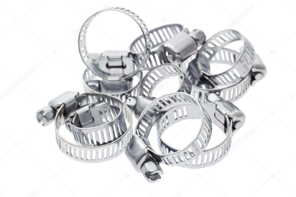 Different sizes of hose clamps