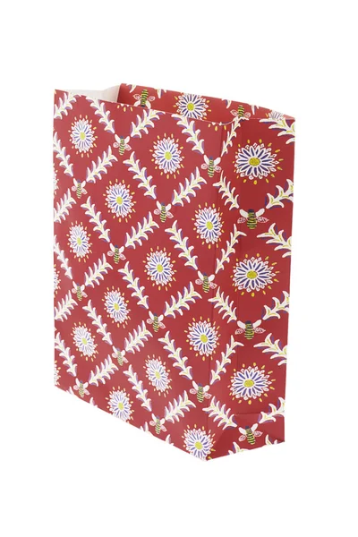 Floral patroon papieren zak — Stockfoto