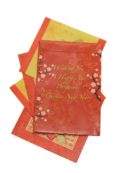 Китайские новогодние красные пакеты — стоковое фото