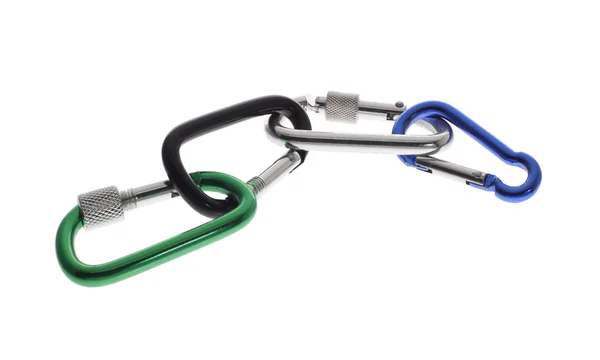 Interlocking Carabiner hooks — Stock Photo, Image