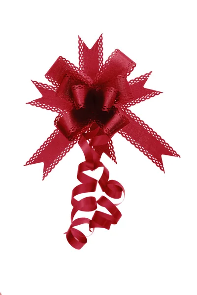 Kırmızı dekoratif yay şeritler — Stok fotoğraf