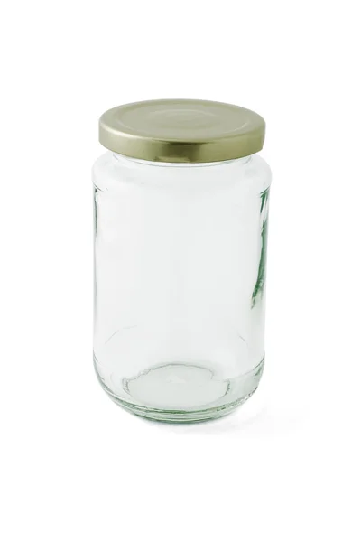 Frasco de vidro vazio com tampa — Fotografia de Stock