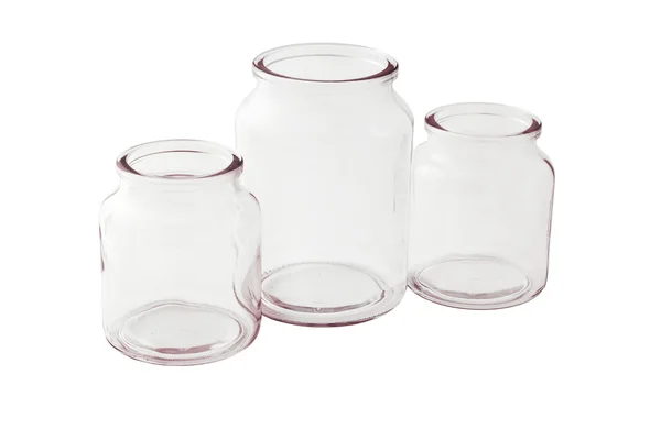 Słoiki szklane puste — Zdjęcie stockowe