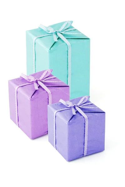 Barevné dárkové krabice — Stock fotografie