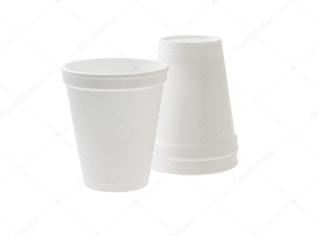 Disposable styrofoam cups