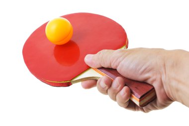 Hand hodling table tennis bat clipart