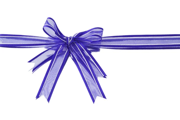 青の装飾的な弓のリボン — ストック写真