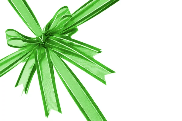 Yeşil dekoratif yay şerit — Stok fotoğraf