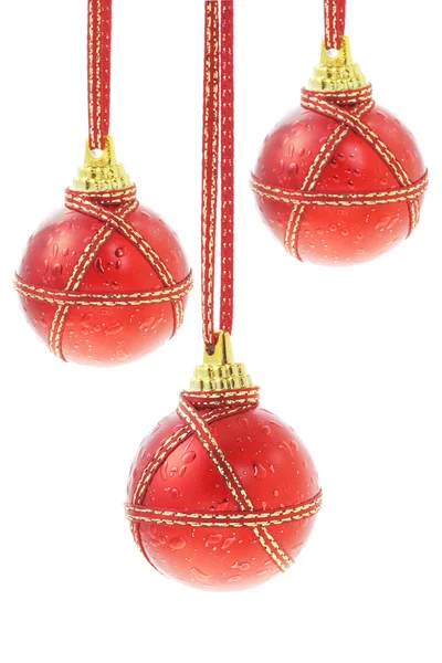 Drie kerstballen — Stockfoto