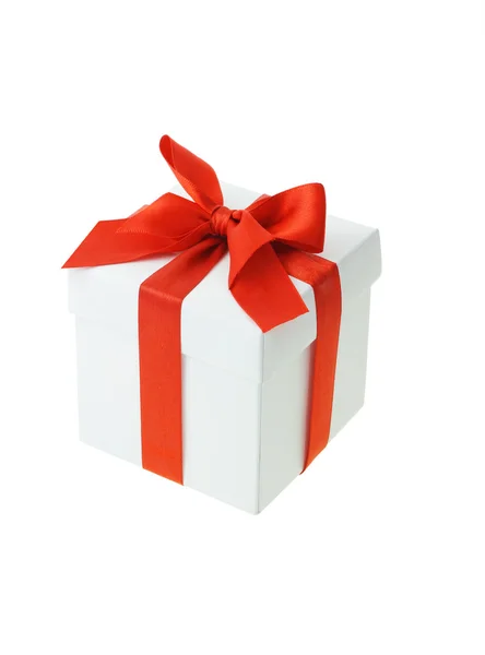 Witte geschenkdoos — Stockfoto