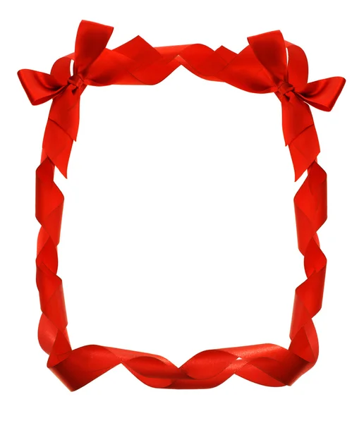 Red bow ribbons border — Stock Photo, Image