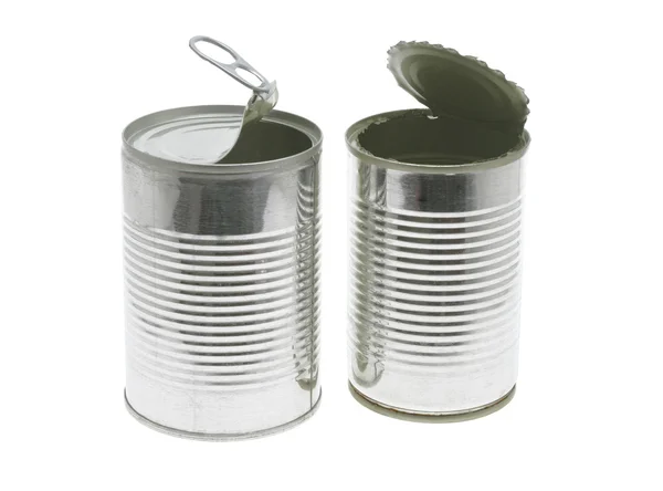Open tin cans — Stock Photo, Image