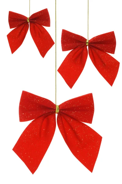 Christmas bow ribbon ornaments — Stock Photo, Image