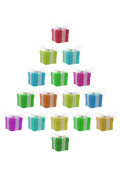 Ajándék doboz karácsonyfa — Stock Fotó