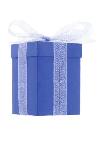 Mavi hediye kutusu — Stok fotoğraf