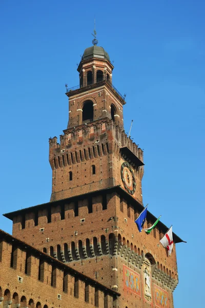 Věž hradu Sforza - Miláno Itálie — Stock fotografie