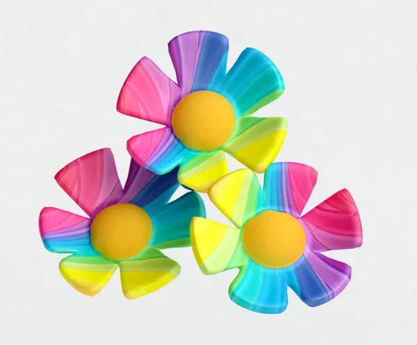 Konstgjorda rainbow blommor — Stockfoto