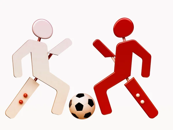 Joueurs de football en 3D — Photo