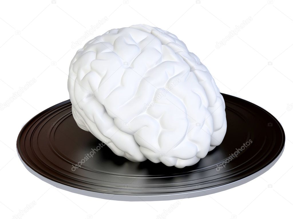 Human brain on tray