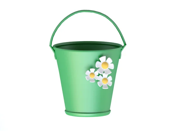 Funny zelená kbelík — Stock fotografie