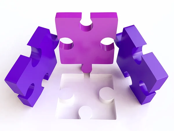 Isolated Jigsaw Puzzles Composition — Stock Photo, Image