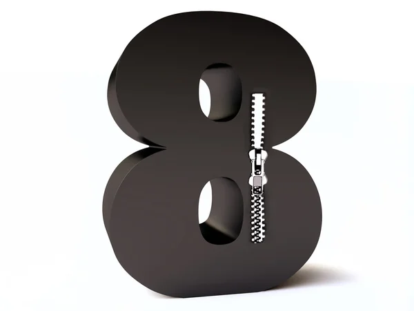 Number Eight with Zipper — Stock Photo, Image