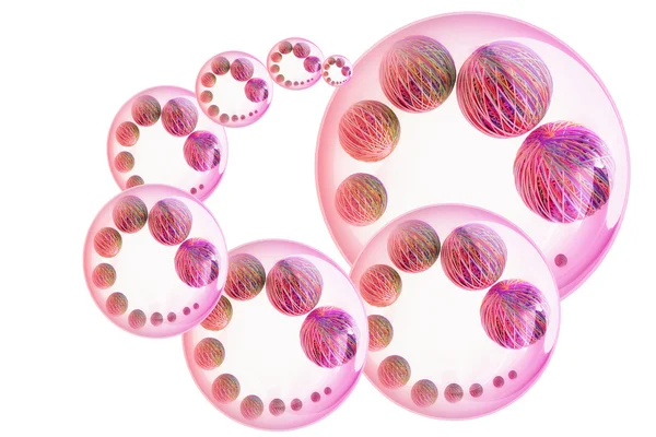 Fraktal mit rosa Kugeln — Stockfoto