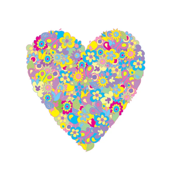 Çiçek kalp simgesi — Stok fotoğraf