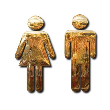 Goldem man and woman symbols clipart