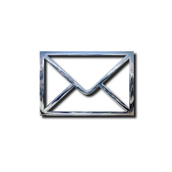 Krom zarf simgesi — Stok fotoğraf