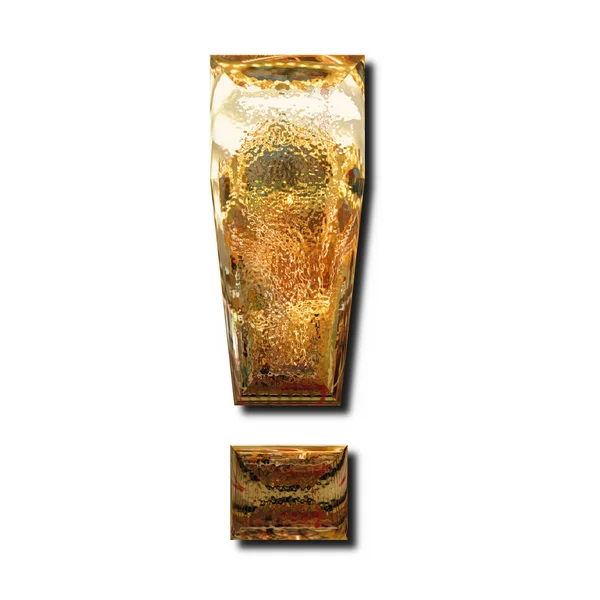 Symbol wykrzyknika złoty — Zdjęcie stockowe