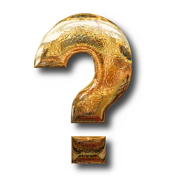 Ponto de interrogação dourado Símbolo — Fotografia de Stock