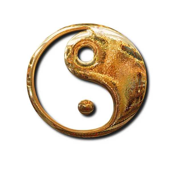 Símbolo Yin Yang dourado — Fotografia de Stock
