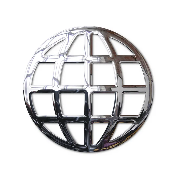 Символ веб глобусу Chrome World — стокове фото