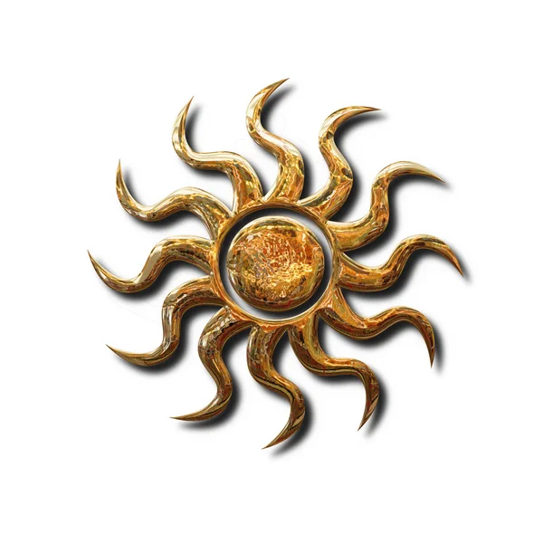 Símbolo sol dorado —  Fotos de Stock