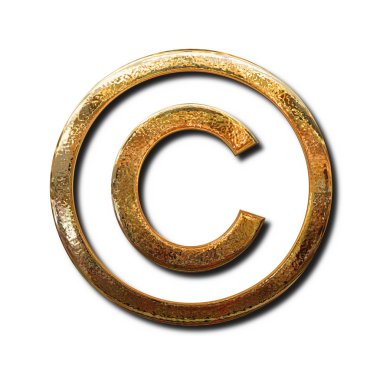 Golden copyright symbol clipart