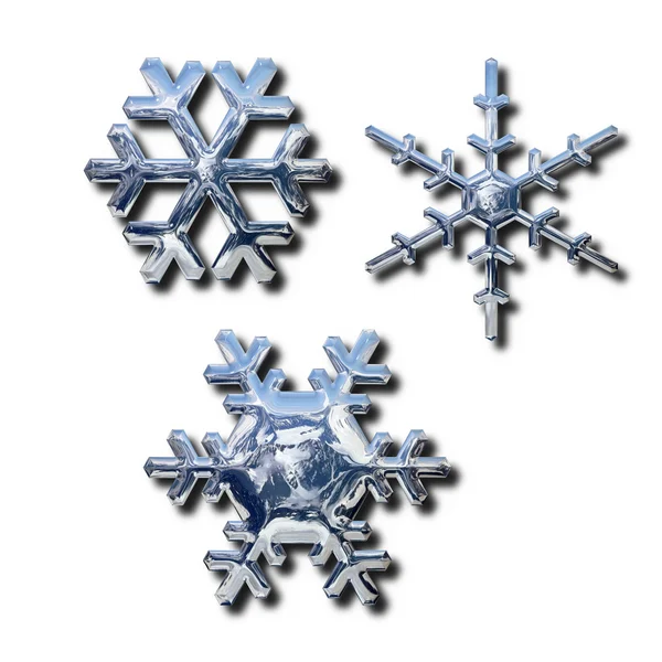 Chrome snowflakes — Stock Photo, Image