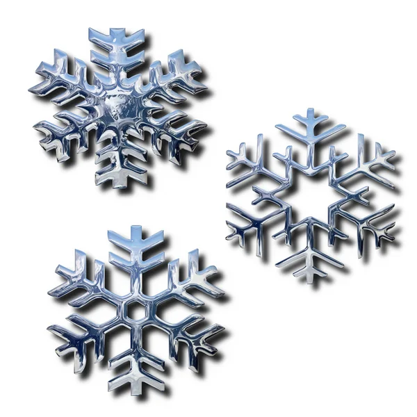 Chrome snowflakes — Stock Photo, Image