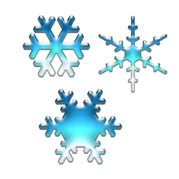 Blue glass snowflakes — Stock Photo, Image