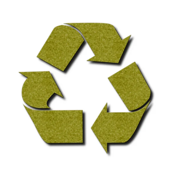 Símbolo de reciclagem de feltro verde — Fotografia de Stock